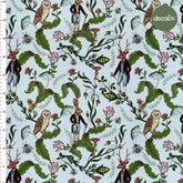 Digitally Printed Fabric with Deer, Rabbit, Owl, Bee Object Patterns